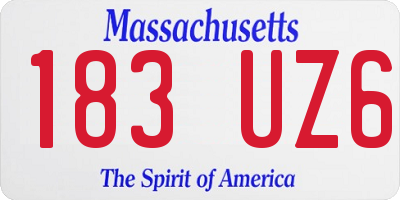 MA license plate 183UZ6