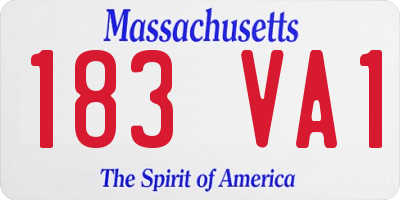 MA license plate 183VA1