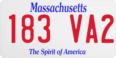 MA license plate 183VA2