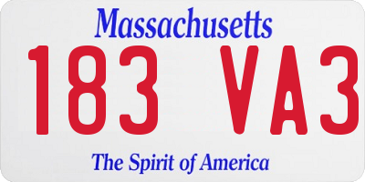 MA license plate 183VA3