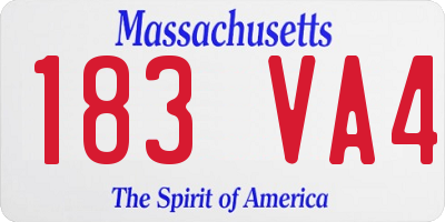MA license plate 183VA4