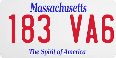 MA license plate 183VA6