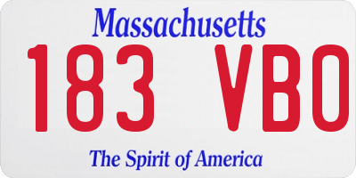 MA license plate 183VB0
