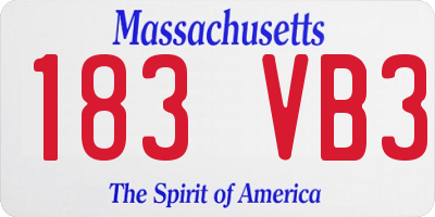 MA license plate 183VB3