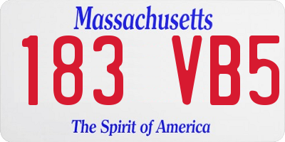 MA license plate 183VB5