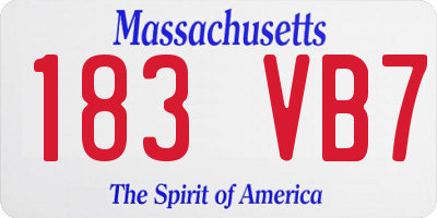 MA license plate 183VB7