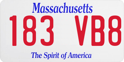 MA license plate 183VB8