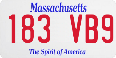 MA license plate 183VB9