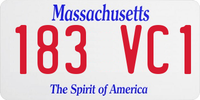 MA license plate 183VC1
