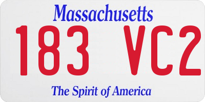 MA license plate 183VC2