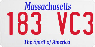 MA license plate 183VC3