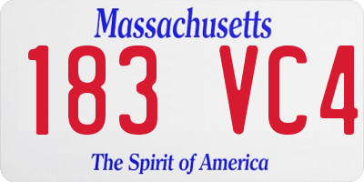 MA license plate 183VC4
