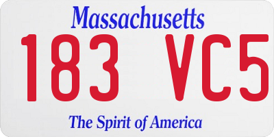MA license plate 183VC5