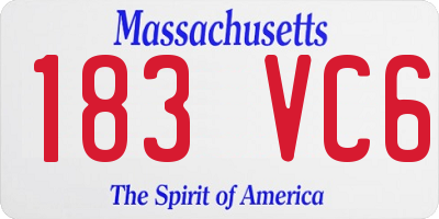 MA license plate 183VC6