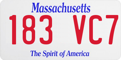 MA license plate 183VC7