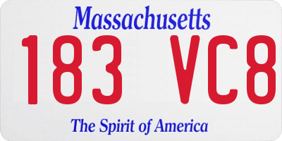 MA license plate 183VC8