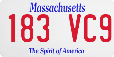 MA license plate 183VC9