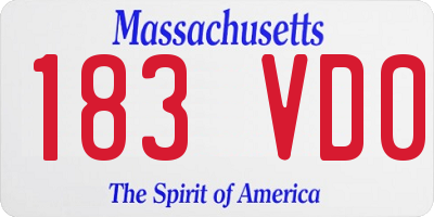 MA license plate 183VD0