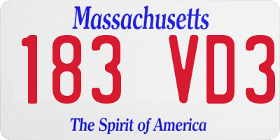 MA license plate 183VD3