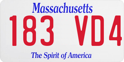 MA license plate 183VD4