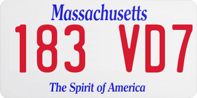 MA license plate 183VD7