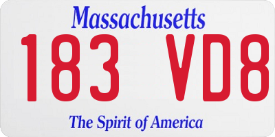 MA license plate 183VD8