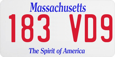 MA license plate 183VD9