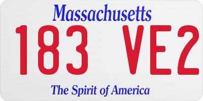MA license plate 183VE2