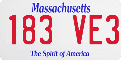 MA license plate 183VE3