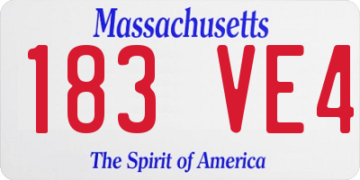 MA license plate 183VE4