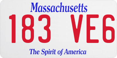 MA license plate 183VE6