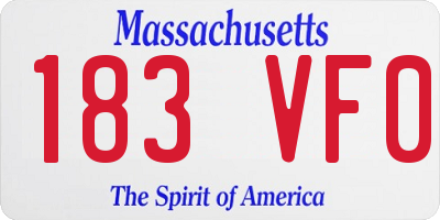 MA license plate 183VF0