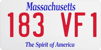 MA license plate 183VF1
