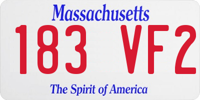 MA license plate 183VF2