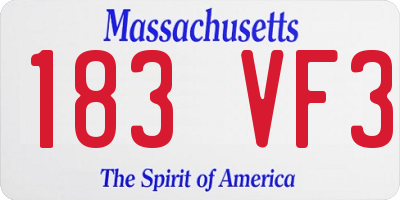 MA license plate 183VF3