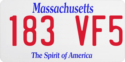 MA license plate 183VF5