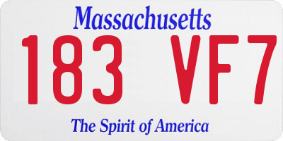 MA license plate 183VF7