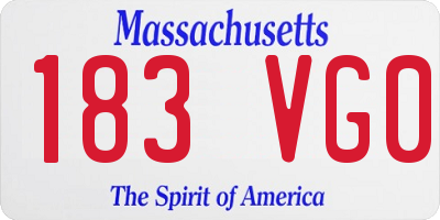 MA license plate 183VG0