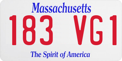 MA license plate 183VG1