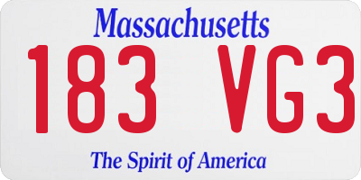 MA license plate 183VG3