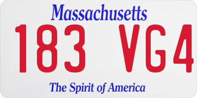 MA license plate 183VG4