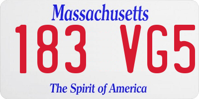 MA license plate 183VG5