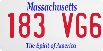 MA license plate 183VG6