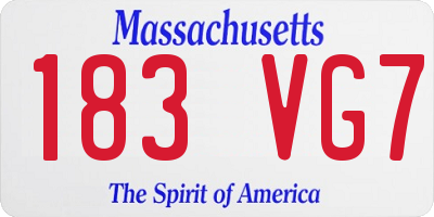 MA license plate 183VG7