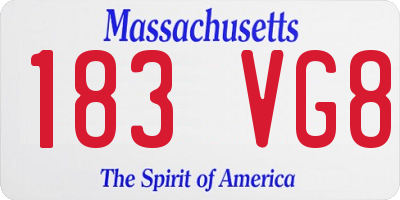 MA license plate 183VG8