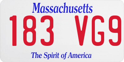 MA license plate 183VG9