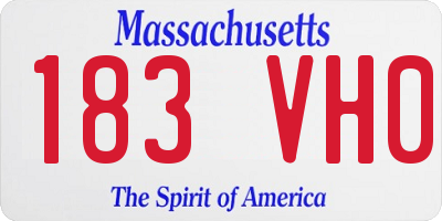 MA license plate 183VH0