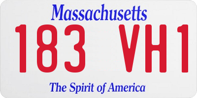 MA license plate 183VH1