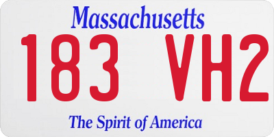 MA license plate 183VH2