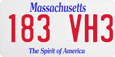 MA license plate 183VH3